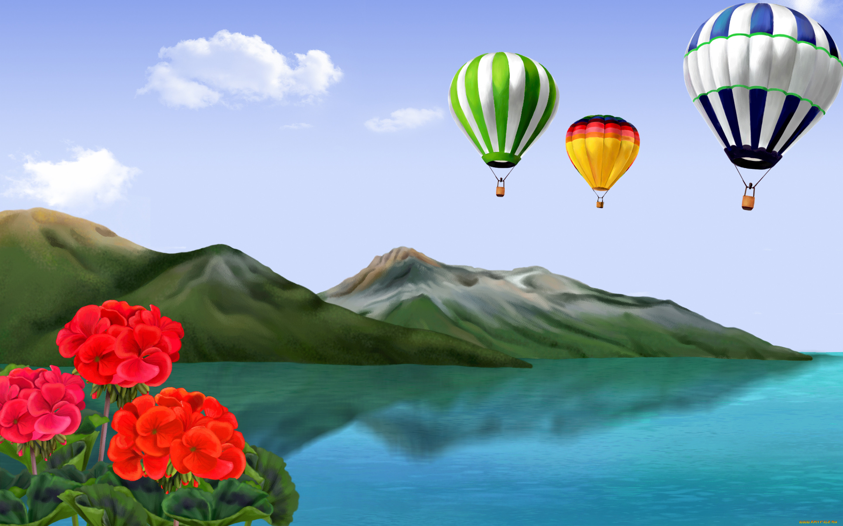 Воздушный шар на море. Пейзаж с воздушным шаром. Воздушный шар на фоне гор. Воздушные шары в небе горы. Пейзаж с воздушными шарами.